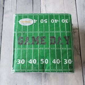 NWT - Paper Cocktail Paper Napkins Game Day Field -40 per pkg: 3 ply - 5 x 5 in.